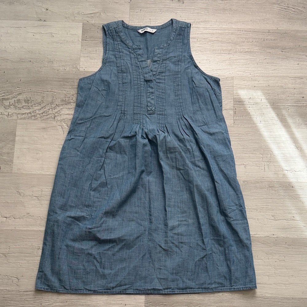 Sonoma Sleeveless Pintuck Chambray Dress - Blue